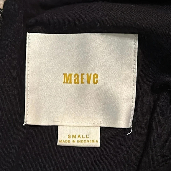 Maeve Anthropologie Solid Black Ruffled Sleeveless Ottoman Dress Size Small - Picture 4 of 4